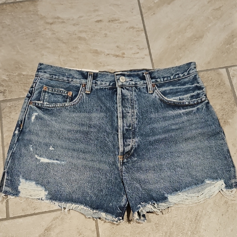 AGOLDE Distressed Jean Shorts